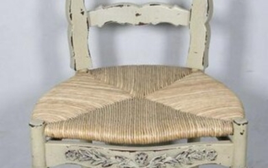 COUNTRY FRENCH STYLE BARSTOOL WITH WOVEN SEAT