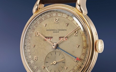 Vacheron Constantin, Ref. 4240 An early and attractive pink gold triple calendar wristwatch