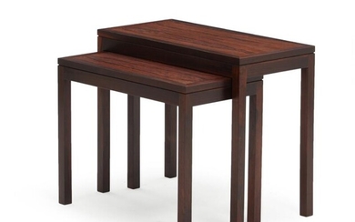 NOT SOLD. Vagn Jacobsen: Two rosewood nesting tables. H. 46.5-53. L. 58-65. W. 32 cm. (2) – Bruun Rasmussen Auctioneers of Fine Art