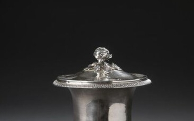 Medici vase covered in silver edged with friezes of water...
