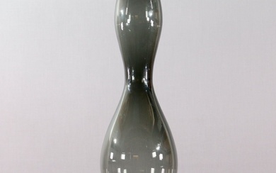 Vase en verre, moderne, Manufacture Rosenthal, série Home Designs, verre noirci, col du vase asymétrique,...
