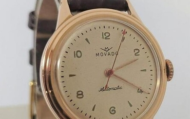 Vintage 18k Rose Gold MOVADO Automatic Watch 1950s R6151* RARE* EXLNT* SERVICED