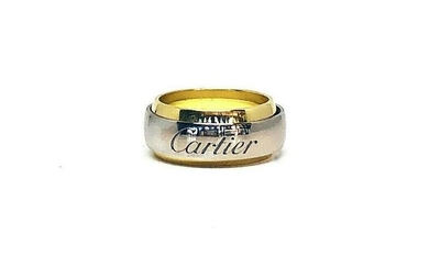 Vintage CARTIER 750 18K Yellow and White Gold Band Ring