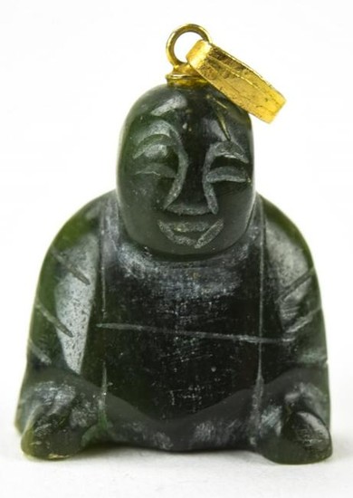 Vintage Chinese Jade Buddha Necklace Pendant