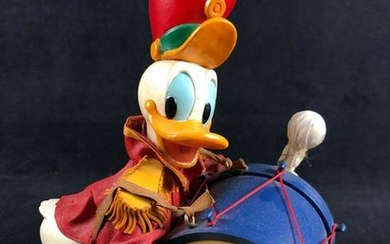 Vintage Donald Duck Marching Band Drummer Figurine Walt