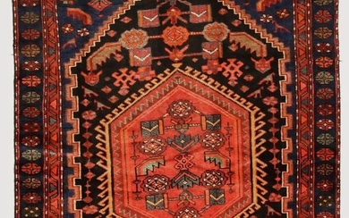 Vintage Handmade Tribal Geometric Design 4X6 Wool Oriental Rug Entryway Carpet