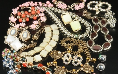 Vintage Jewelry Including Coro, Sterling and Rhinestone