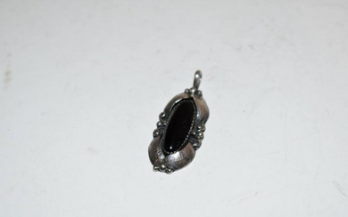 Vintage Onyx Sterling Silver Pendant