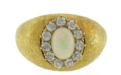 Vintage Opal Diamond Yellow Gold RING