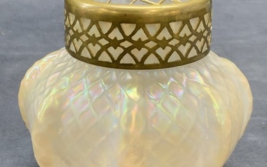Vintage Opaline Art Glass Lidded Jar
