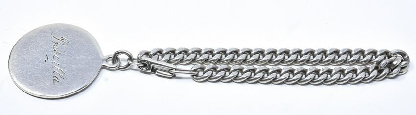 Vintage Sterling Silver Bracelet w Priscilla Charm
