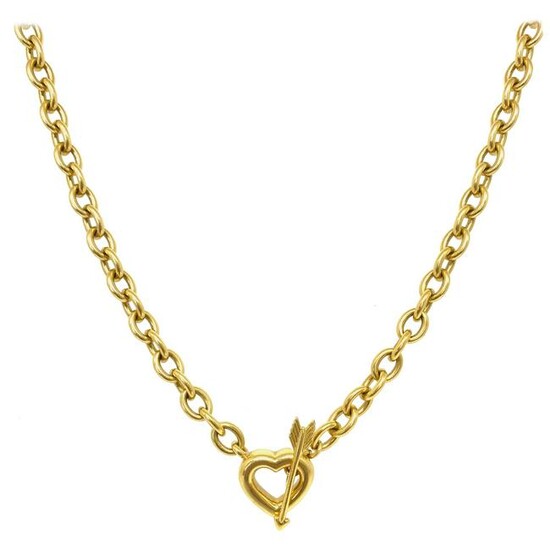 Vintage Tiffany & Co. Toggle Yellow Gold Heart and
