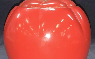 Vintage Tomato Ceramic Vessel