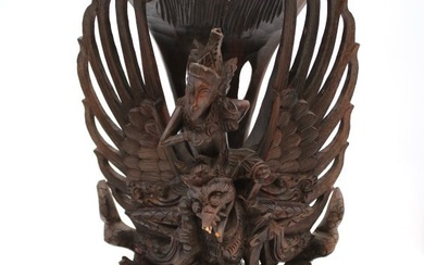 Vintage Wooden statue - Prince Rama on Garuda