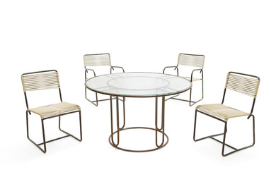 WALTER LAMB (ACTIVE 1950s) Two Dining Chairs, Two Armchairs and...