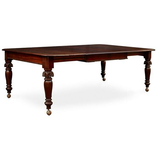 WILLIAM IV MAHOGANY EXTENDING DINING TABLE EARLY 19TH