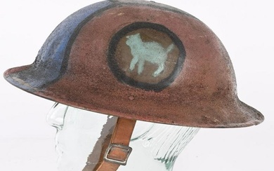 WW1 US ARMY 81st DIVISION PAINTED CAMO HELMET WWI