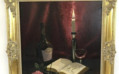 William Bennett, Rose and Champagne Oil on canvas