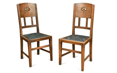 William Neatby (1860-1910), a pair of oak side chairs