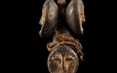 Wooden Figure with Four Heads, Lega people, DR Congo