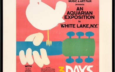 Woodstock Presents an Aquarian Exposition in White Lake, N.Y., 1969, 3 Days of Peace and Music, Poster, 92 x 60 cm, 116 x 83 cm