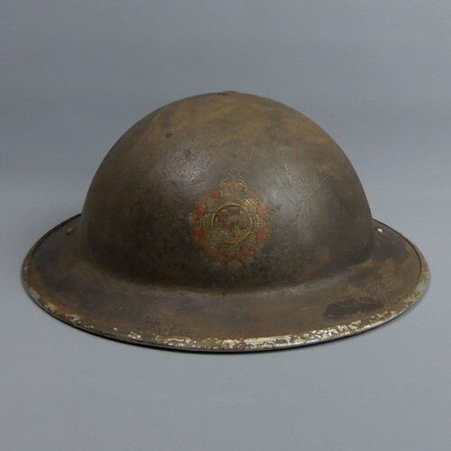World War II 1939 firemans tin helmet. 29 x 31 cm. UK Postag...
