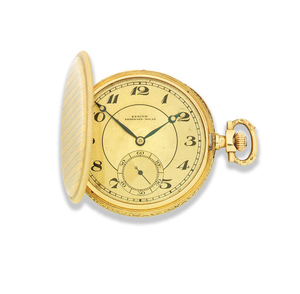Zenith for Eberhard, Milan. An 18K two colour gold keyless wind full hunter pocket watch