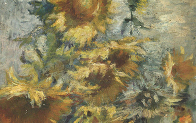 Zvi Adler (1909-1965) - Flowers, Oil on Canvas.