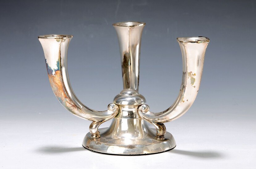 candlestick, German, 1930s, 835 silver filled,frugal elegant shape,...