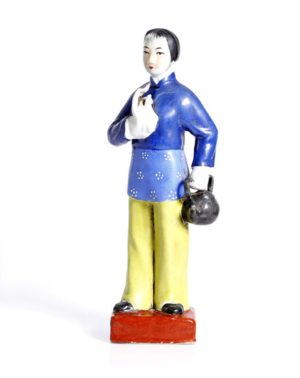 cultural revolution, Chinese porcelain, portraying young woman