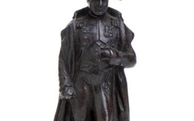 piccola statua dell'imperatore in bronzo h 16 cm