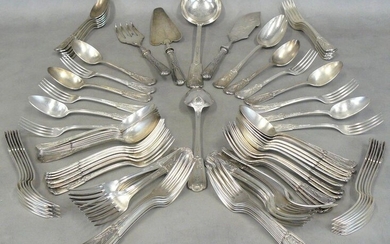 A housewife's part comprising 90 pieces in silver plated metal...