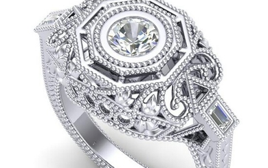 0.75 ctw VS/SI Diamond Ring 18k White Gold - REF-200X2A