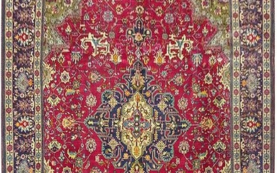 10 x 13 Semi-Antique Persian Tabriz Wool Rug EXCELLENT