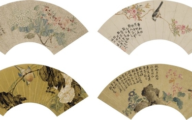 FLOWERS AND BIRDS, Gu Luo (1763-Circa 1837), Dai Yi (Qing Dynasty), Jiang Zhou (Qing Dynasty), Husou Duan (Qing Dynasty)