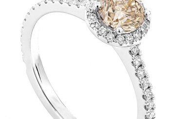 1.14 tcw Diamond Ring - 14 kt. White gold - Ring - 0.75 ct Diamond - 0.39 ct Diamonds