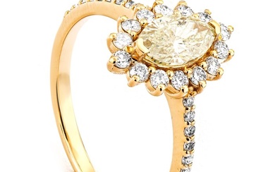 1.18 tcw Diamond Ring - 14 kt. Yellow gold - Ring - 0.76 ct Diamond - 0.42 ct Diamonds - No Reserve Price