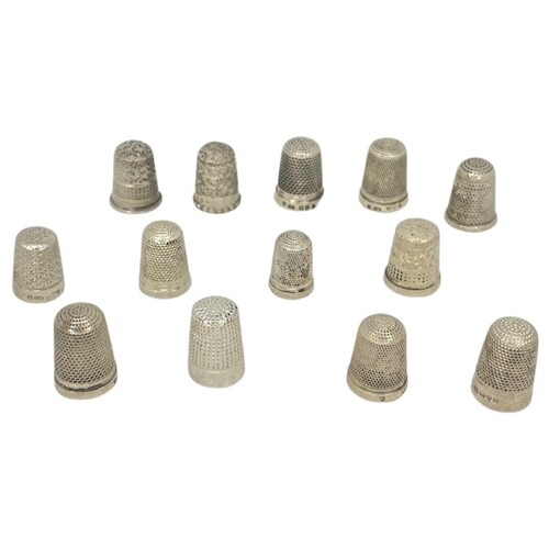 13 Charles Horner Silver Thimbles. All Chester, from 1893 - ...