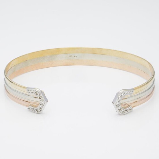 14 kt. Gold, Tricolour - Bracelet - 0.05 ct Diamond