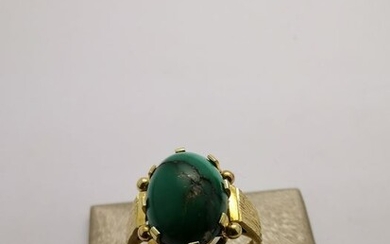 14 kt. Gold, Yellow gold - Ring - 18.00 ct Turquoise - Turquoise