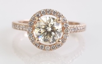 14 kt. Pink gold - Ring - 1.02 ct Diamond - Diamonds