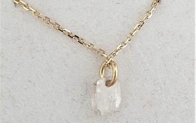 14 kt. Yellow gold - Necklace with pendant - 0.32 ct Rough Diamond