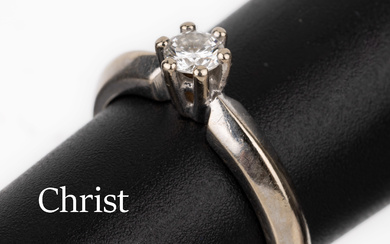 14 kt gold CHRIST brilliant-ring , WG 585/000, brilliant approx....