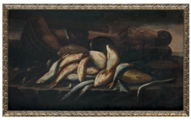Napolitan school, 17th century Still life with fishes Oil on...