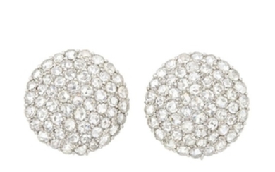 Pair of White Gold and Diamond Earclips