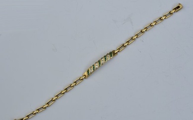 14k Gold Emerald and Diamond Bracelet