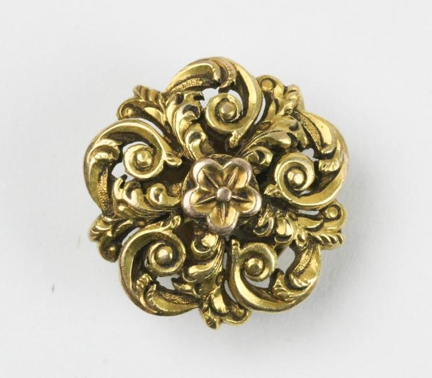 14k Victorian yellow gold button cover