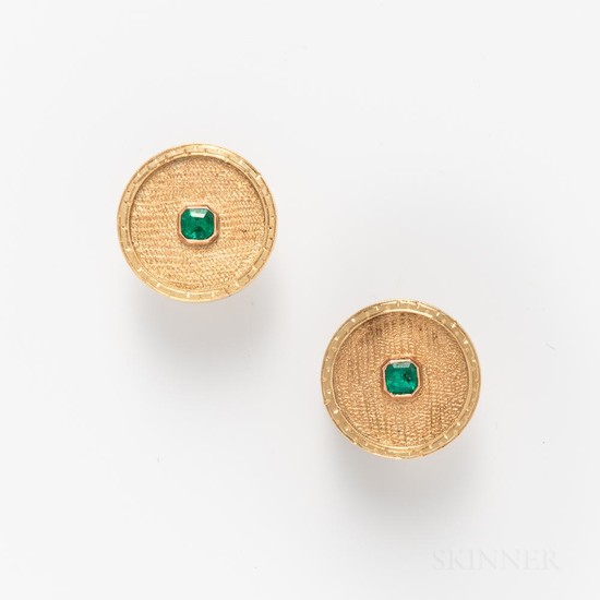 14kt Gold and Emerald Earrings