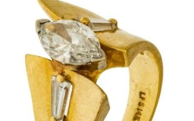 14KT Yellow Gold & Marquis Diamond Ring, Size: 5.5, 6G
