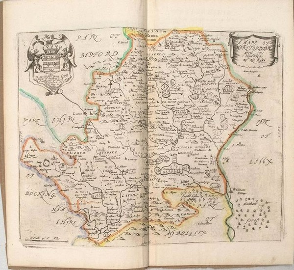 1673 Blome Map of Hartfodshire UK -- A Mapp of
